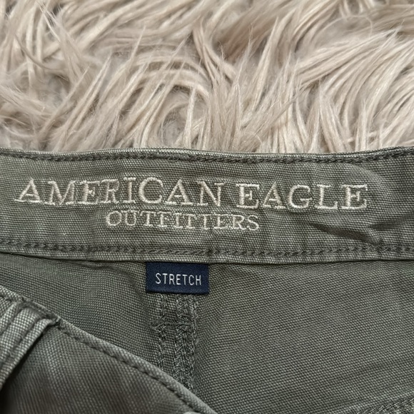 AE Hi Rise Festival-Stretch-Sz 4-Olive Green-Raw Hem - Picture 9 of 11